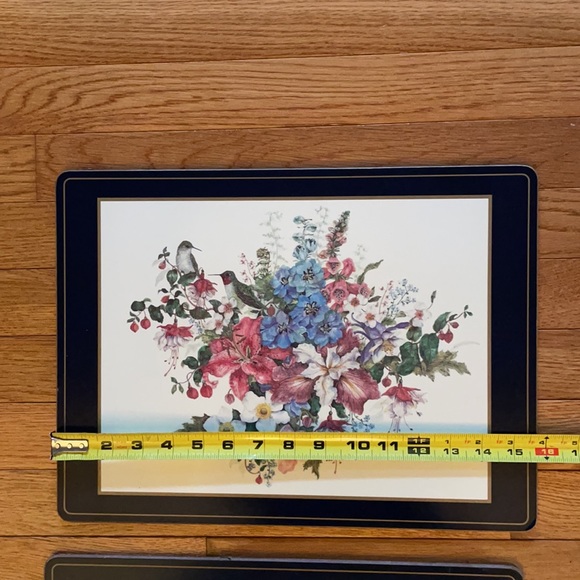 Pimpernel England WB Flowers and Birds cork-back placemat set of 4 - Picture 6 of 11